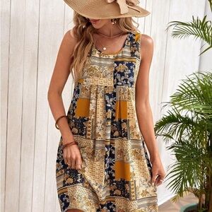 Emery Rose By SheIn Women's Patchwork Dress Cottage Peasant size M